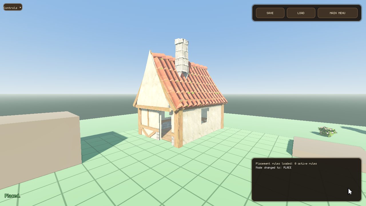 Finished modular house — gable framing, dressed roof, four CORNER posts, flush wall-to-deck joints
