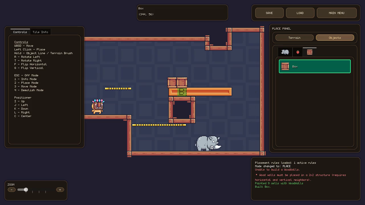 Screenshot — platformer wall building