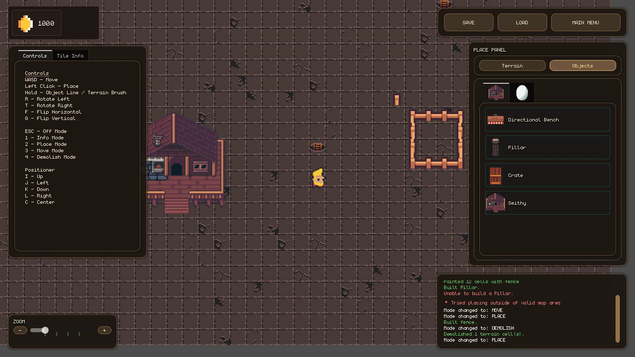 Screenshot — top-down fence placement